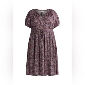 Women’s Terra & Sky Purple Paisley Midi Dress